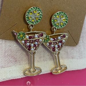 NEW Martini / Margarita glass collectors earrings gift